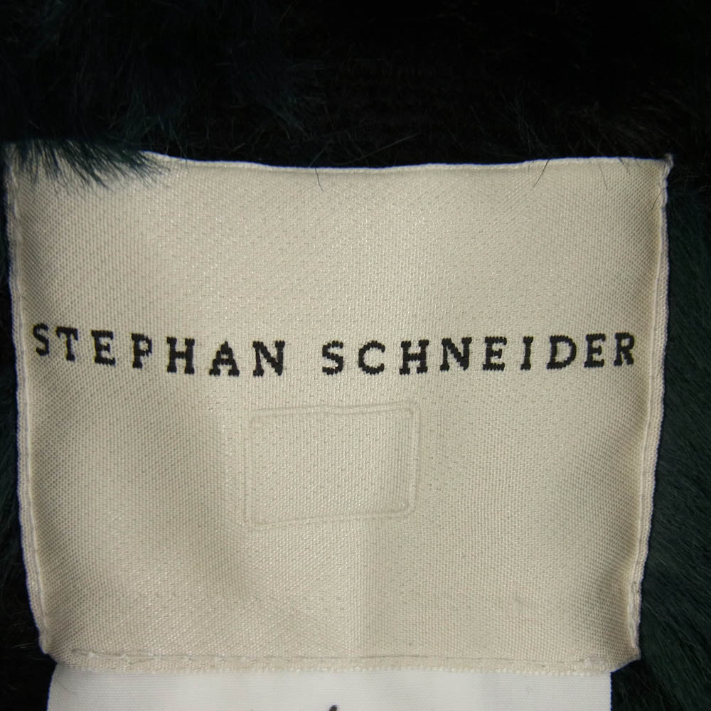 STEPHAN SCHNEIDER ステファンシュナイダー ベルギー製 裏地フェイクファー 比翼 ウールコート ネイビー系 ダークネイビー系【中古】