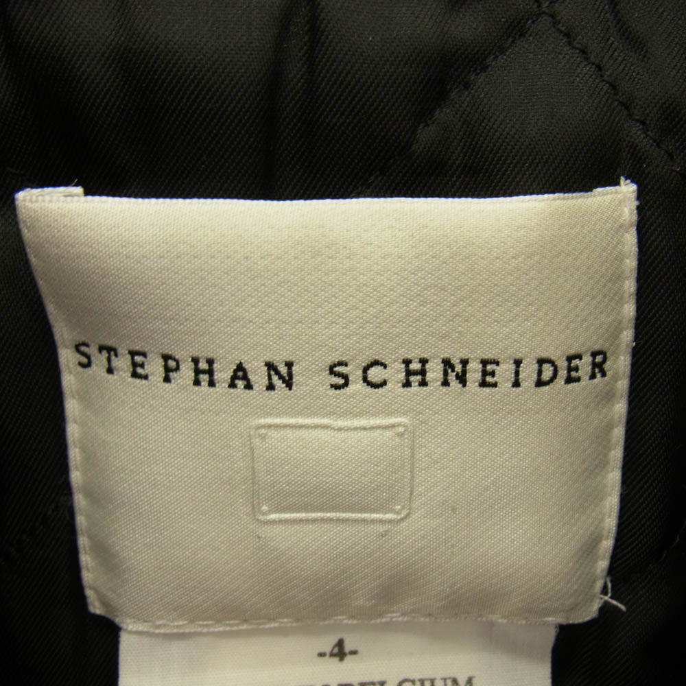 STEPHAN SCHNEIDER ステファンシュナイダー ベルギー製 フード ウール ラップコート 裏地キルティング ベージュ ブラック系 4【中古】