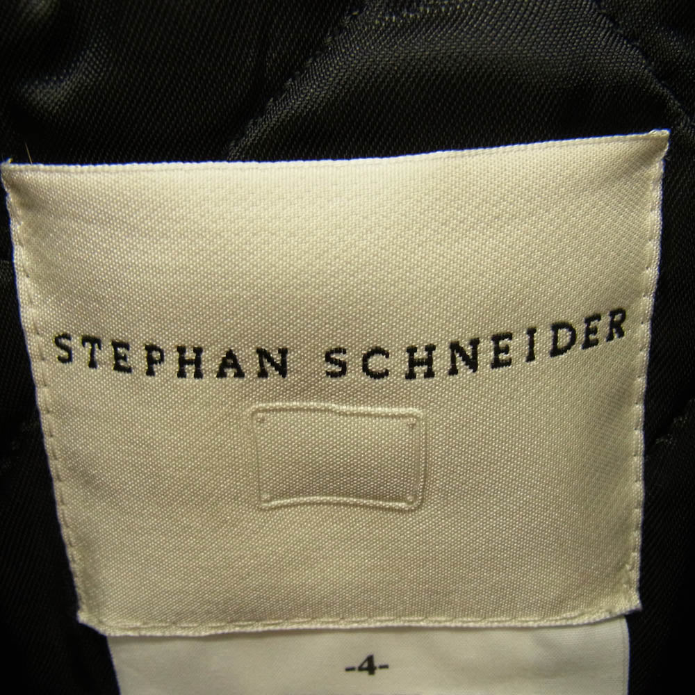 STEPHAN SCHNEIDER ステファンシュナイダー ベルギー製 フード ウール ラップコート 裏地キルティング ブラック チャコール系 4【中古】