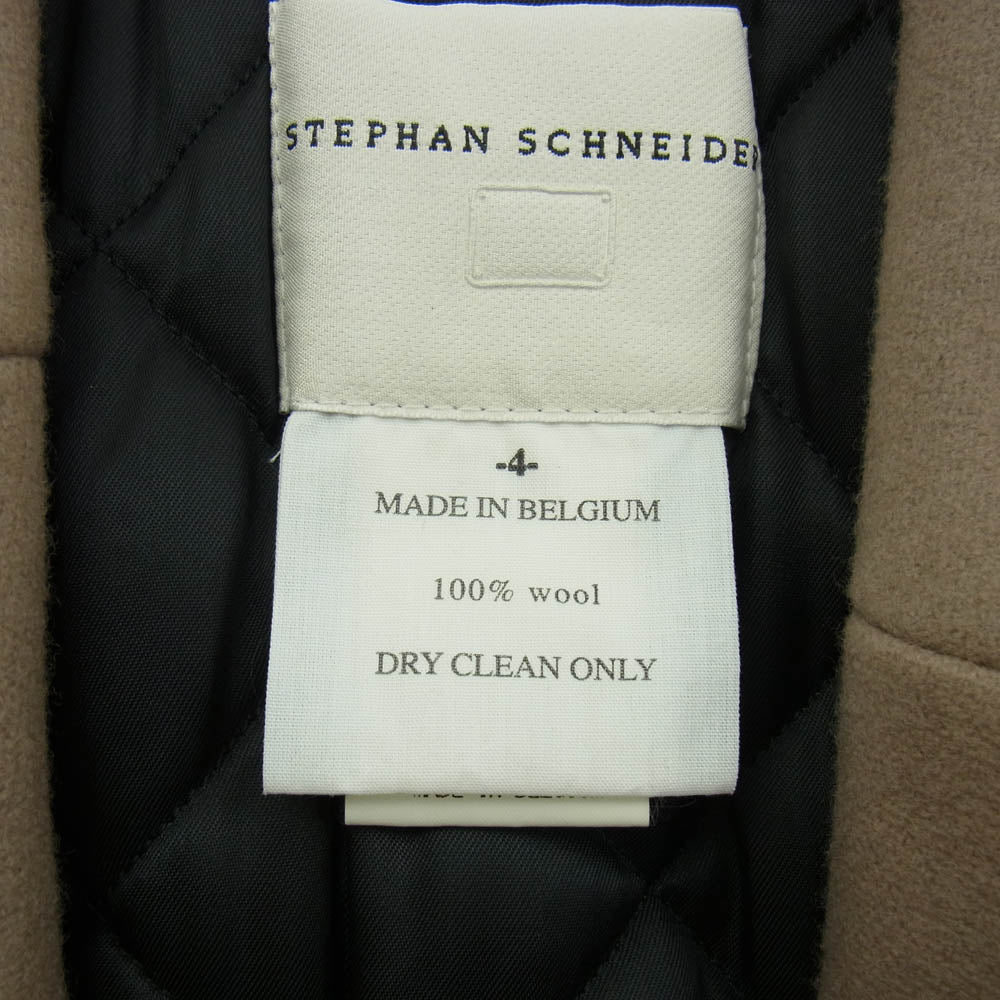 STEPHAN SCHNEIDER ステファンシュナイダー ベルギー製 フード ウール ラップコート 裏地キルティング ピンクベージュ系 4【中古】