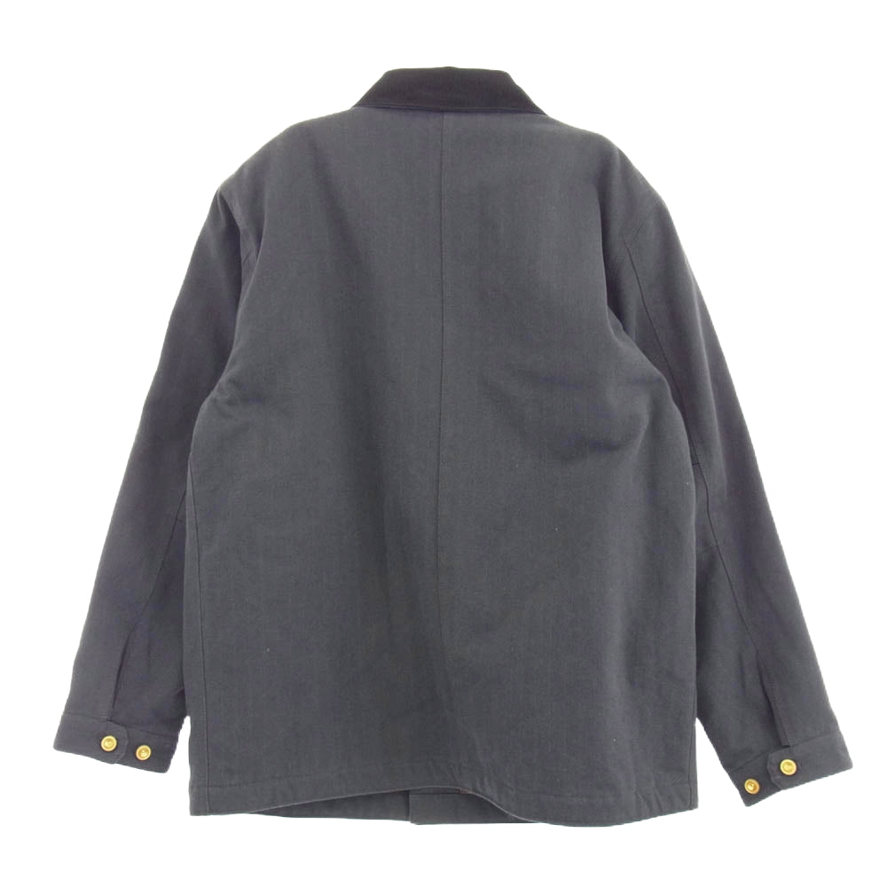 ヒューストン 51269 ヘリンボーン ワーク カバーオール 中綿キルティング ワークジャケット チャコール系 XXL【中古】