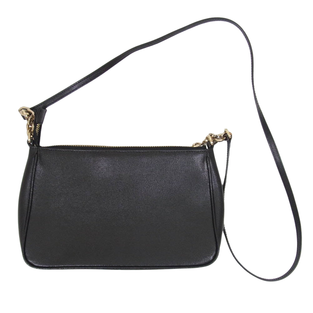 Furla フルラ レザー ショルダー バッグ ブラック系【中古】
