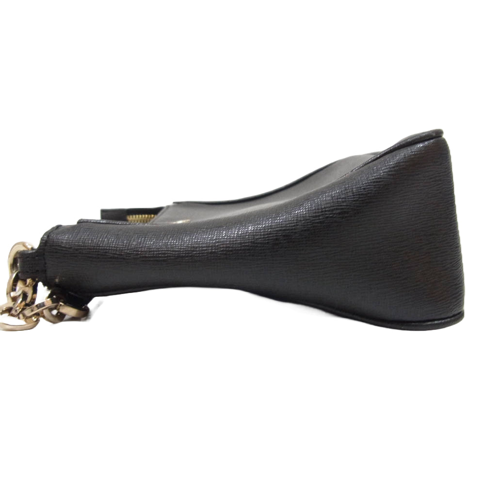 Furla フルラ レザー ショルダー バッグ ブラック系【中古】