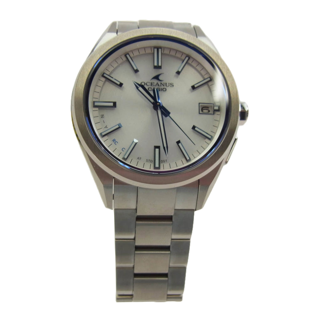 CASIO OCEANUS カシオ オシアナス OCW-T200S-7AJF タフソーラー 電波ソーラー 10気圧防水 Bluetooth スマートフォンリンク 腕時計 シルバー系【極上美品】【中古】