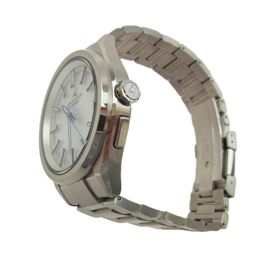 CASIO OCEANUS カシオ オシアナス OCW-T200S-7AJF タフソーラー 電波ソーラー 10気圧防水 Bluetooth スマートフォンリンク 腕時計 シルバー系【極上美品】【中古】