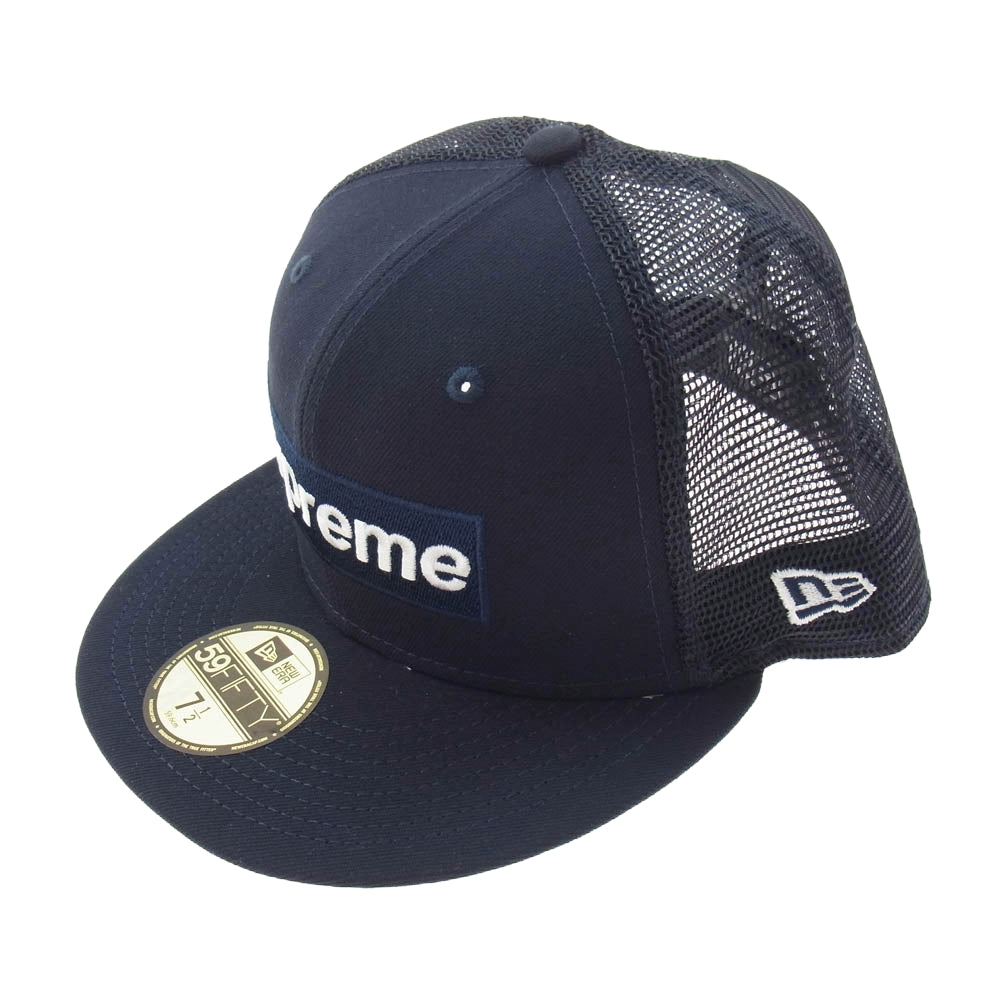 Supreme シュプリーム 23SS Box Logo Mesh Back New Era Navy ボックスロゴ メッシュ バック ニューエラ Cap キャップ ネイビー系 ブラック系【中古】