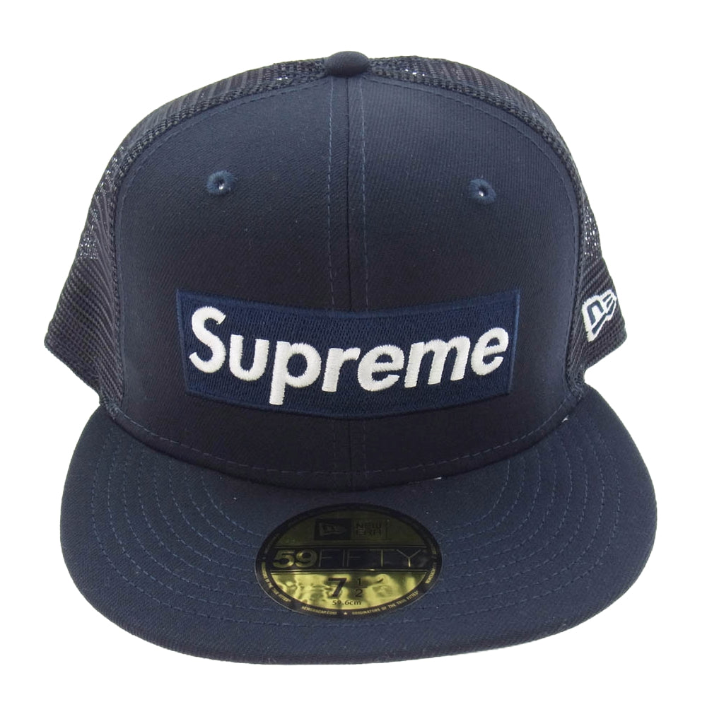 Supreme シュプリーム 23SS Box Logo Mesh Back New Era Navy ボックスロゴ メッシュ バック ニューエラ Cap キャップ ネイビー系 ブラック系【中古】