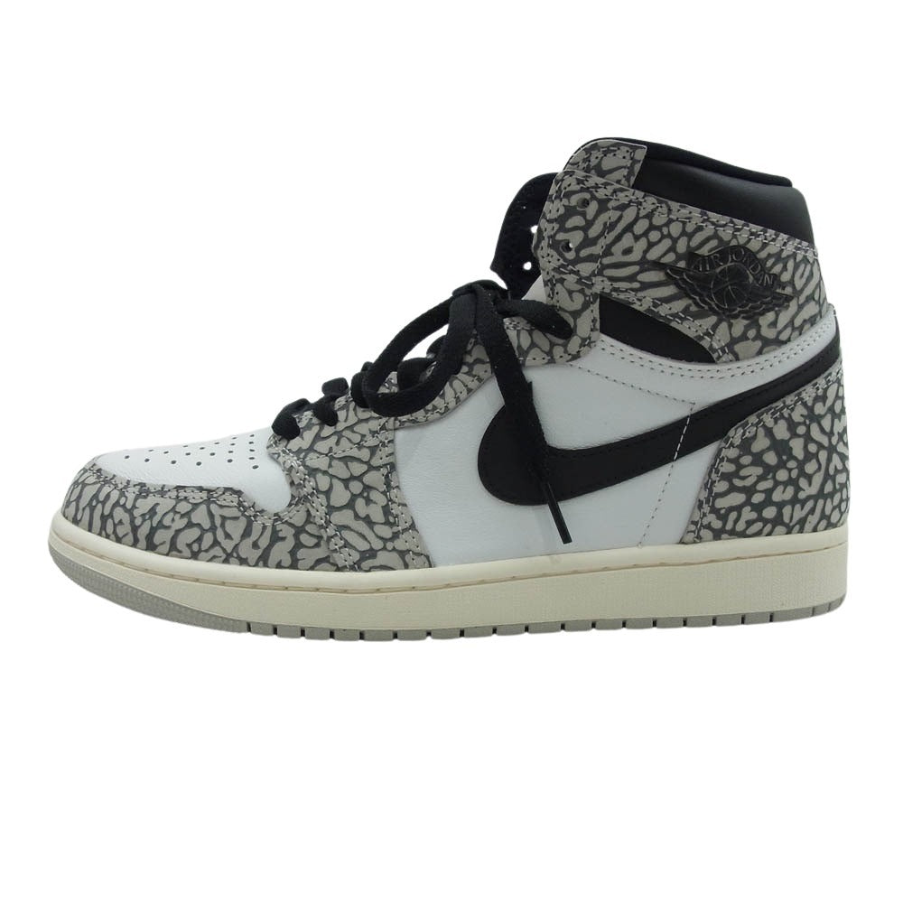 NIKE ナイキ DZ5485-052 Air Jordan 1 High OG White Cement Safari エアジョーダン1 ハイ OG ホワイトセメント サファリ ハイカット スニーカー グレー系 ホワイト系 27cm【極上美品】【中古】