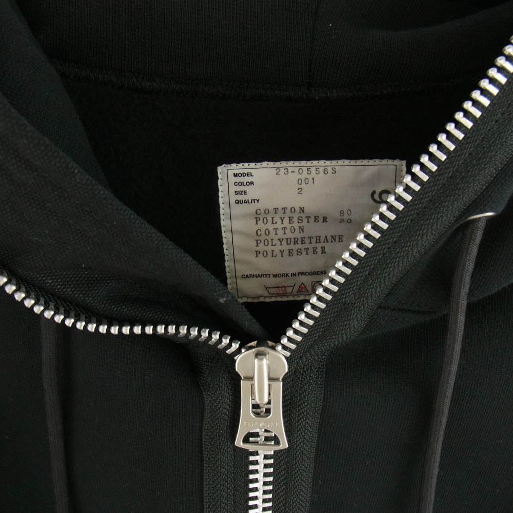 Sacai サカイ 23AW 23-0556S × Carhartt WIP Hoodie カーハート ジップアップ スウェット パーカー フーディー ブラック系 2【中古】
