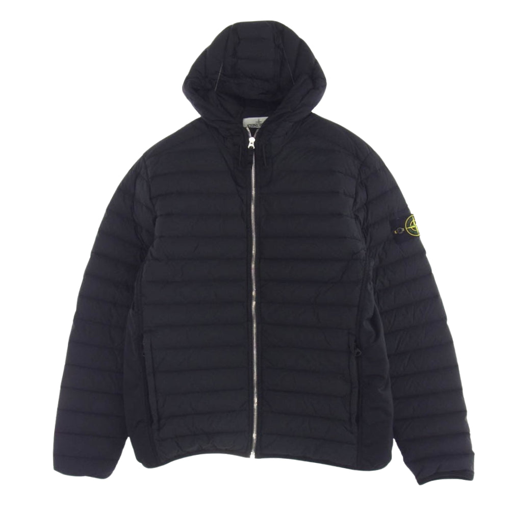 STONE ISLAND ストーンアイランド 20AW 731541125 ガーメントダイ ストレッチ ナイロン フーデッド ダウン ジャケット ブラック系 L【中古】