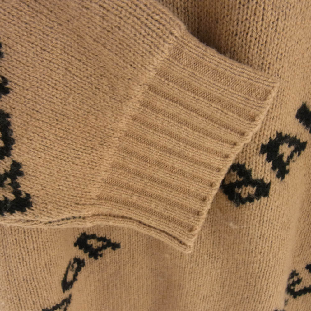 BALENCIAGA バレンシアガ 19AW 581027 T1473 オールオーバー ロゴ ウール ニット ベージュ系 ブラック系 S【中古】