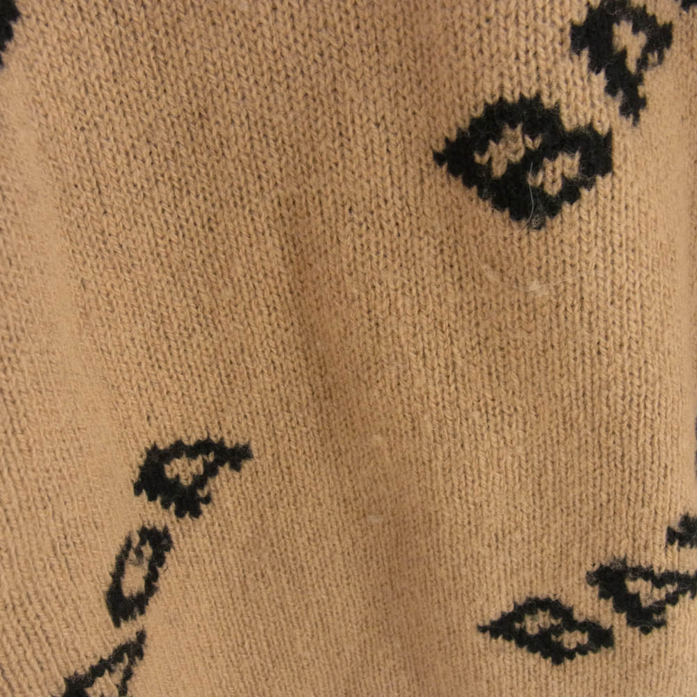 BALENCIAGA バレンシアガ 19AW 581027 T1473 オールオーバー ロゴ ウール ニット ベージュ系 ブラック系 S【中古】