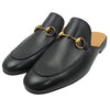 GUCCI グッチ 426219 プリンスタウン ホースビット レザー ミュール スリッパ ブラック系 6【美品】【中古】