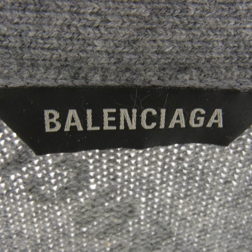 BALENCIAGA バレンシアガ 733850 T4127 オールオーバー ロゴ 総柄 ニット カーディガン グレー系 1【中古】