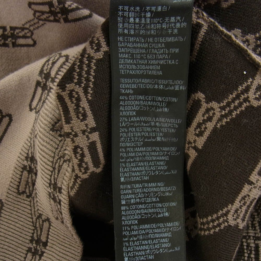 BALENCIAGA バレンシアガ 23SS 705033 T3253 BBモノグラム ロゴ 総柄 ジャガード ニット セーター ベージュ系 ブラウン系 S【中古】