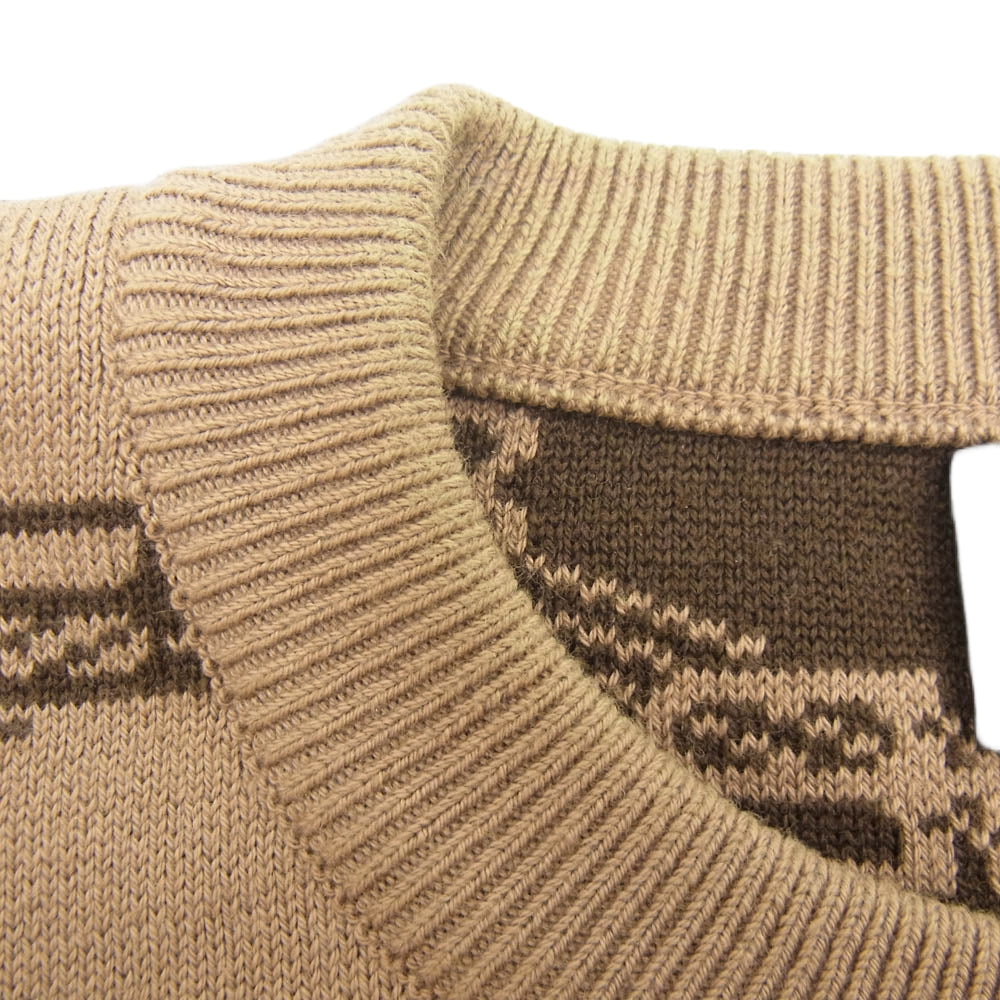 BALENCIAGA バレンシアガ 23SS 705033 T3253 BBモノグラム ロゴ 総柄 ジャガード ニット セーター ベージュ系 ブラウン系 S【中古】