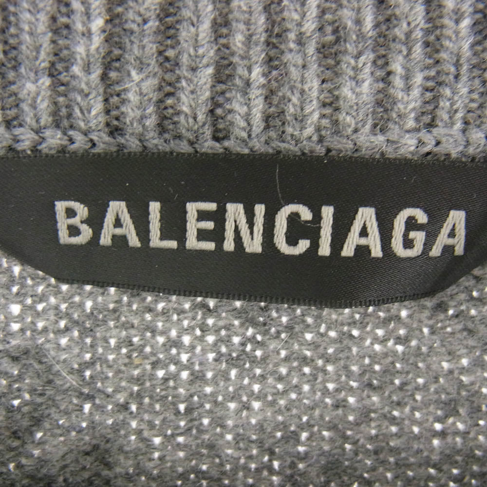 BALENCIAGA バレンシアガ 734009 T4127 オールオーバー ロゴ 総柄 ニット セーター グレー系 M【中古】
