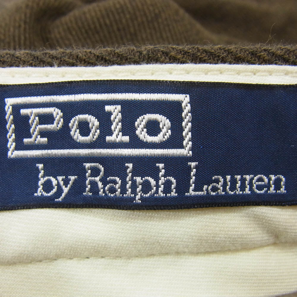 POLO RALPH LAUREN ポロ・ラルフローレン ツータック コットン スラックス パンツ ブラウン系 38【中古】