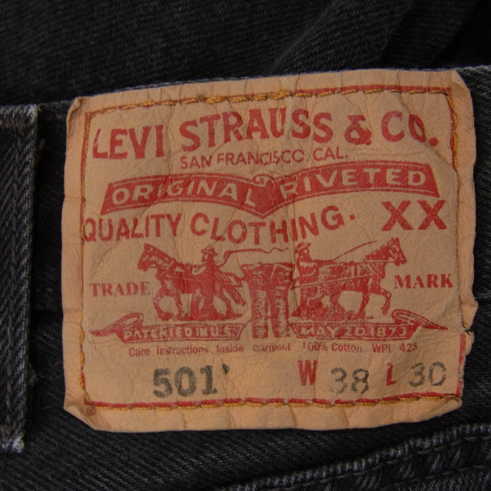 Levi's リーバイス 00501-0660 501 ORIGINAL FIT オリジナルフィット ブラック デニム パンツ ブラック系 38【中古】