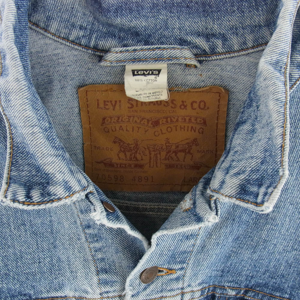 Levi's リーバイス 70598-4891 90s ボタン裏 493 3rd デカパッチ ワイドシルエット デニム トラッカー ジャケット Gジャン L ライトブルー系【中古】