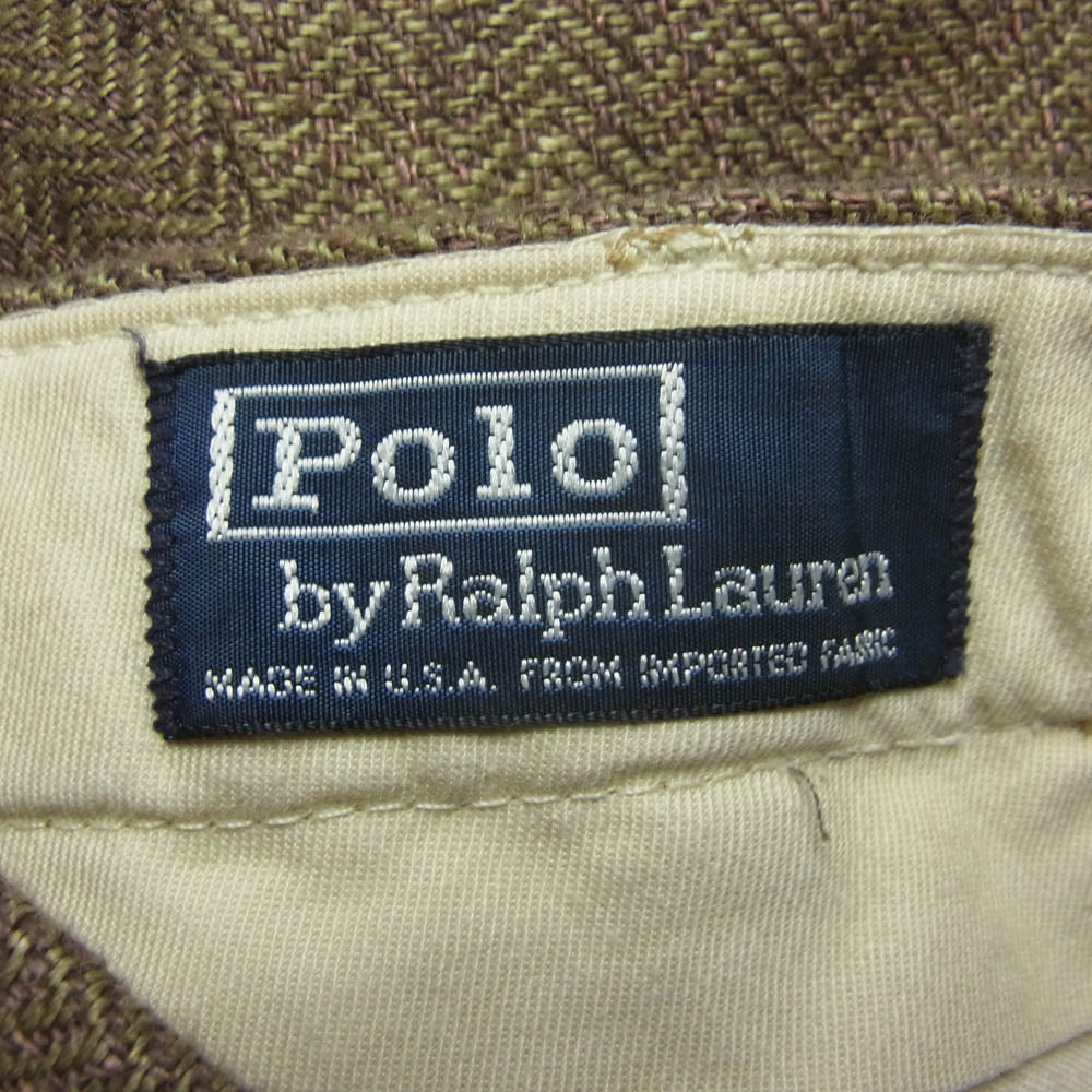 POLO RALPH LAUREN ポロ・ラルフローレン ヘリンボーン スラックス パンツ ブラウン系【中古】