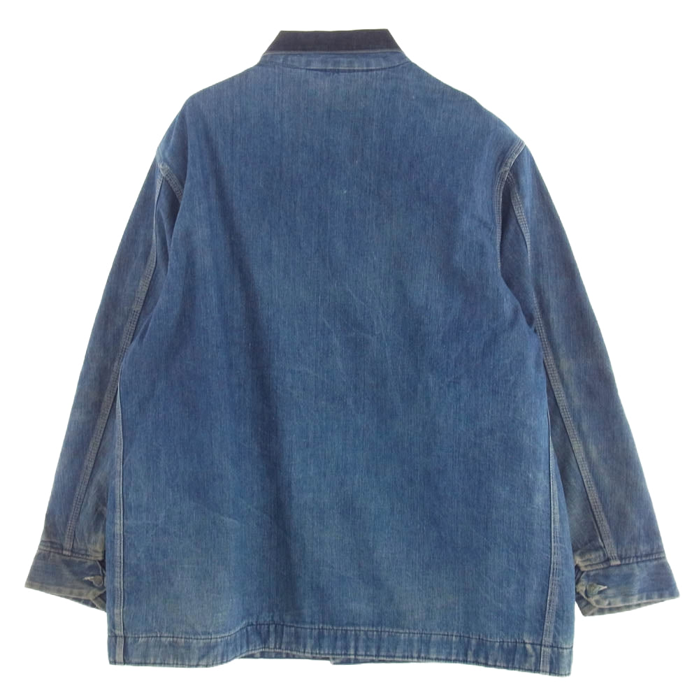 シアーズ 70s~80s ヴィンテージ 裏地 ブランケット デニム カバーオール インディゴブルー系 XXL【中古】