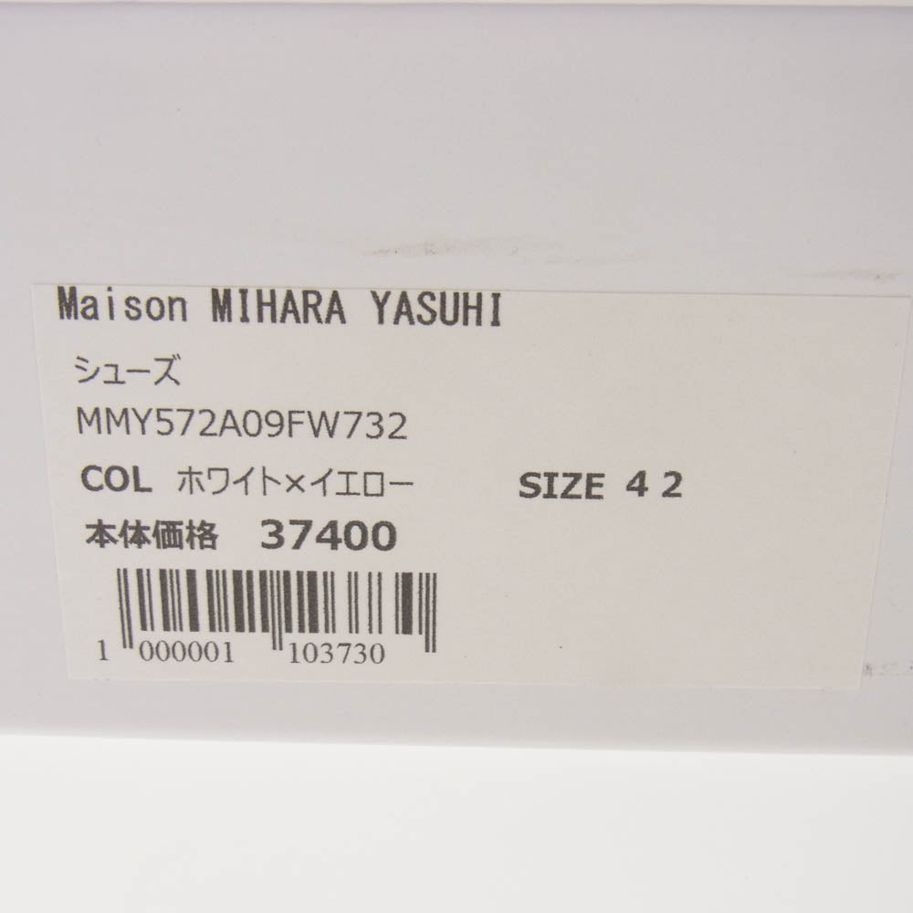 MIHARA YASUHIRO ミハラヤスヒロ A09FW732 BLAKEY VL OG Sole Canvas Low-top Sneaker ブレイキー ビンテージライク オリジナル ソール キャンバス ローカット スニーカー ホワイト系 イエロー系 42【中古】