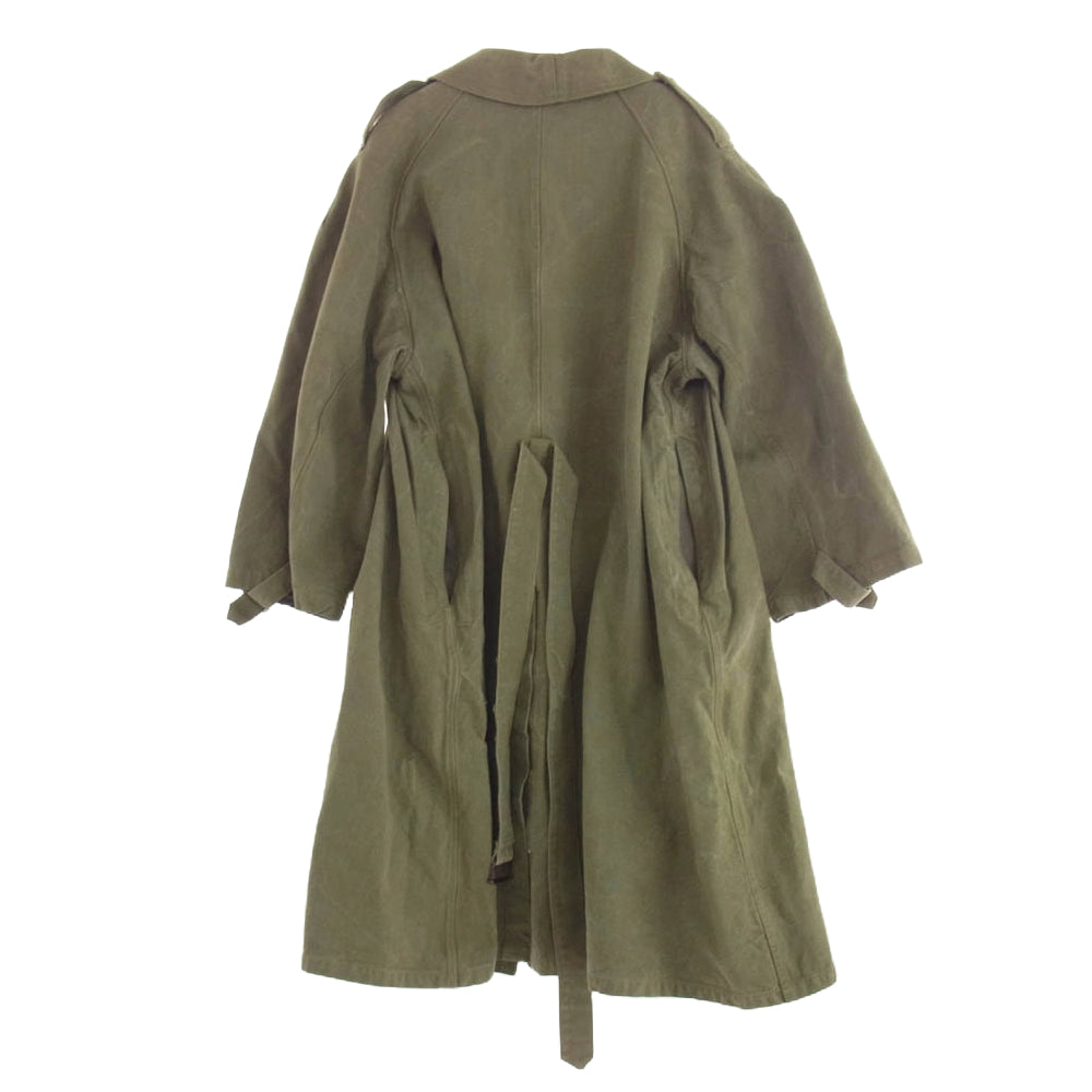 フランス軍 ヴィンテージ Motorcycle Coat モーターサイクル ミリタリー コート カーキ系 1【中古】