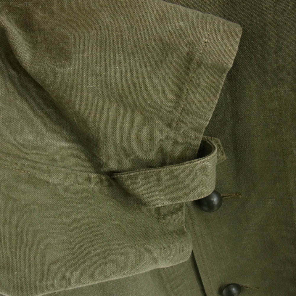 フランス軍 ヴィンテージ Motorcycle Coat モーターサイクル ミリタリー コート カーキ系 1【中古】