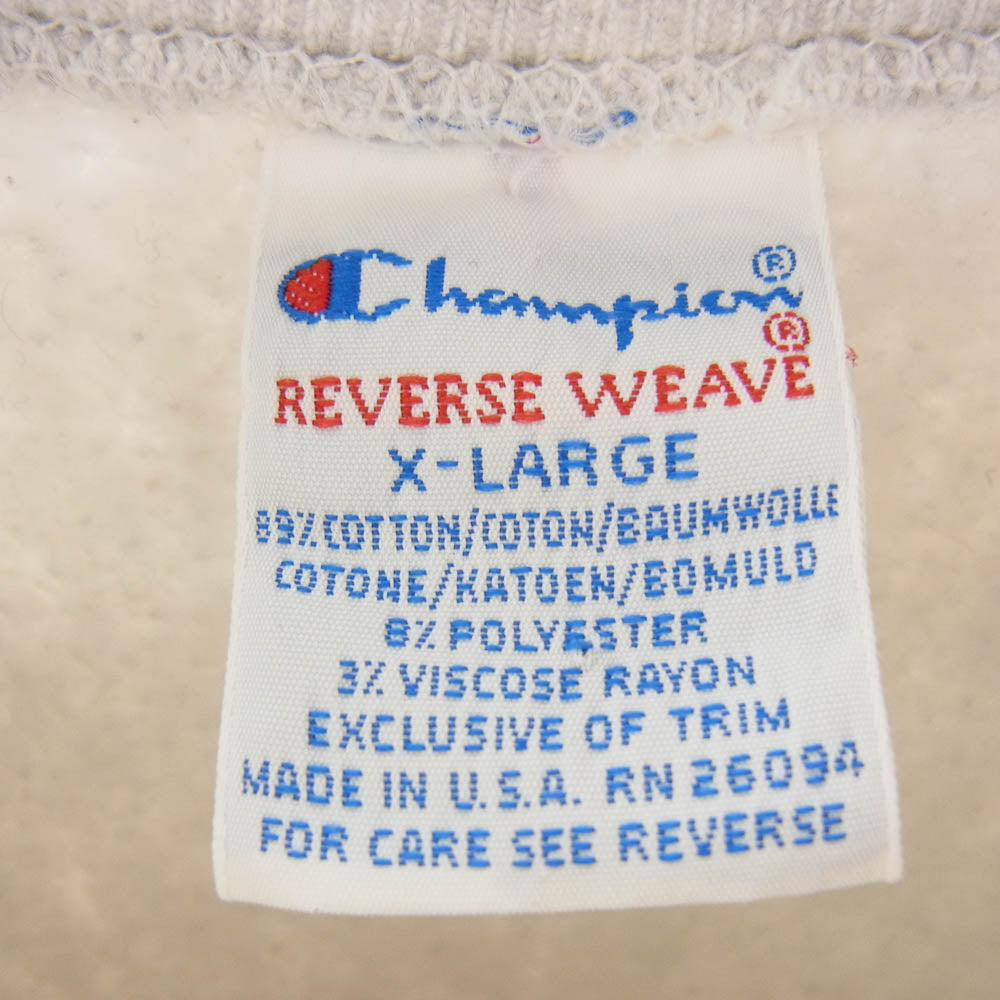Champion チャンピオン USA製 90s ヴィンテージ REVESE WEAVE Ohio State リバースウィーブ ロゴ スウェット グレー系 レッド系 L【中古】