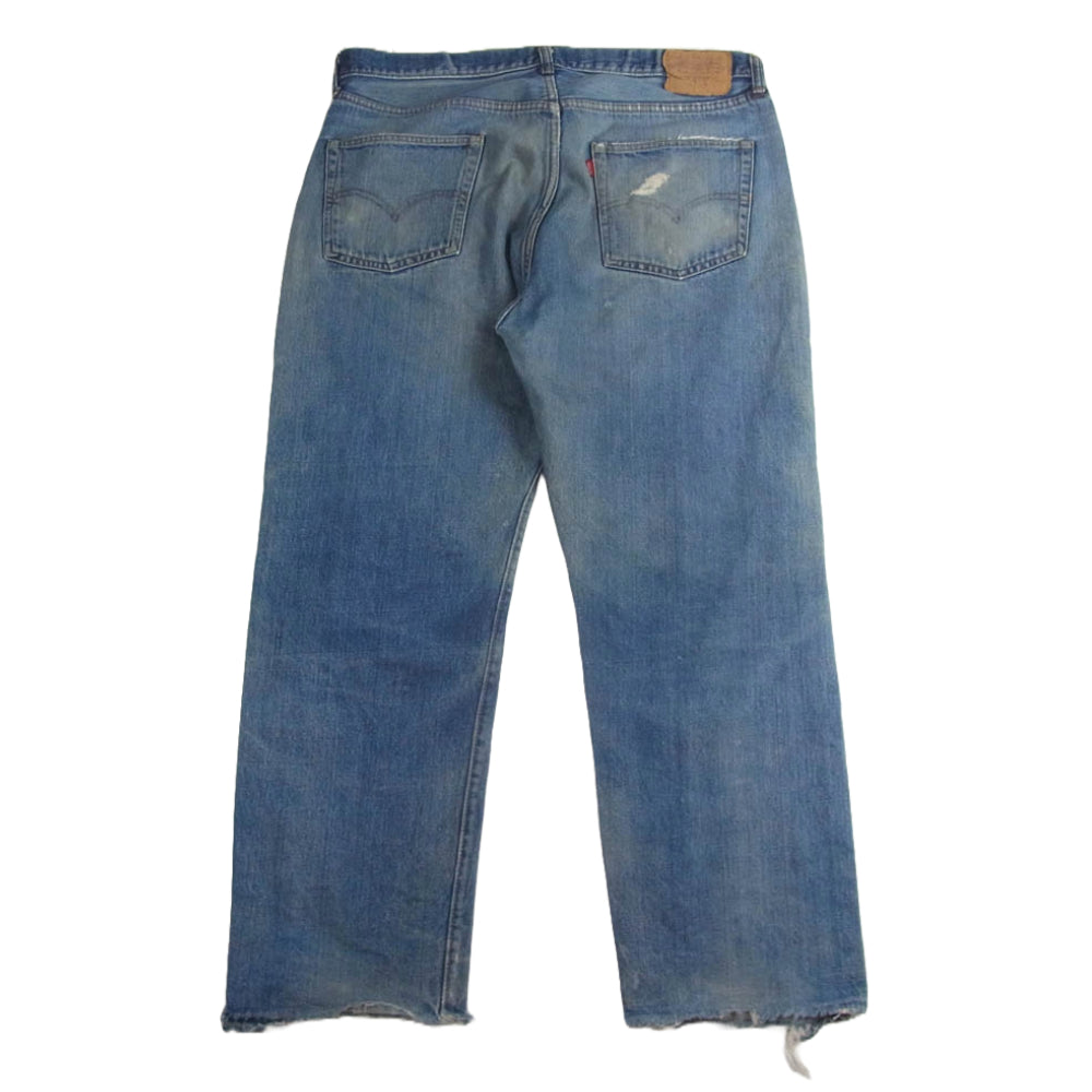 Levi's リーバイス 501 66前期 BIGE リペア ダメージ デニム パンツ インディゴブルー系【中古】