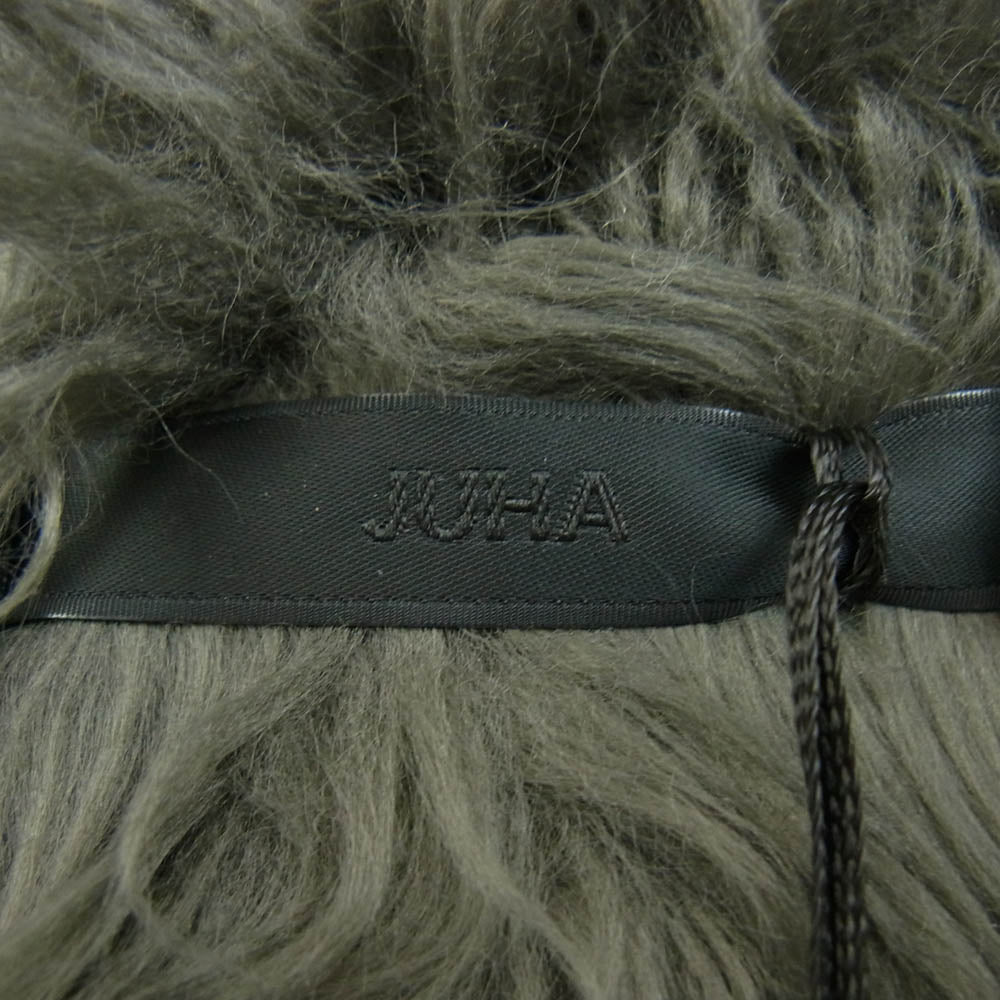 ユハ 10180902 FUR HOODED MUFFLER ファー フード マフラー グレー系 F【新古品】【未使用】【中古】