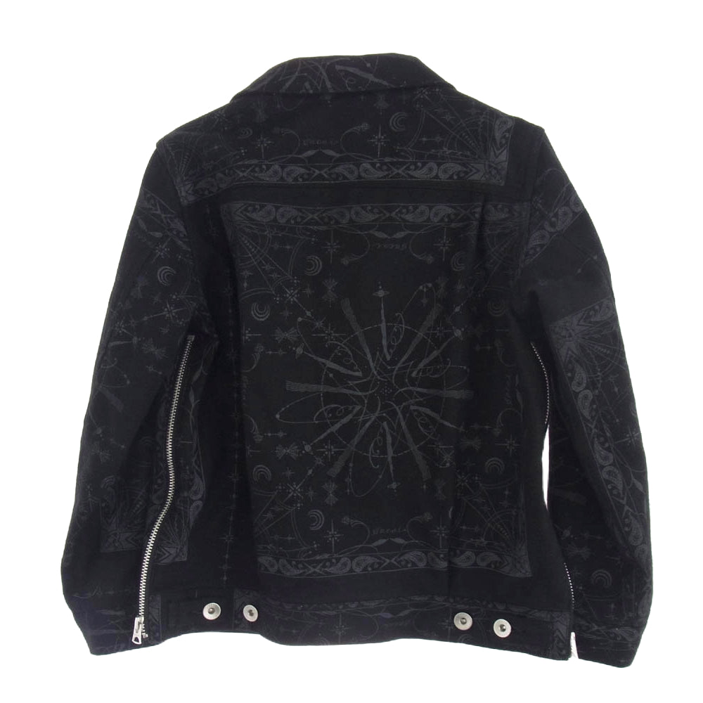 Sacai サカイ 20-00061K キッズモデル Dr.Woo ドクターウー ペイズリー総柄 ウール ジャケット ブラック系 6【新古品】【未使用】【中古】
