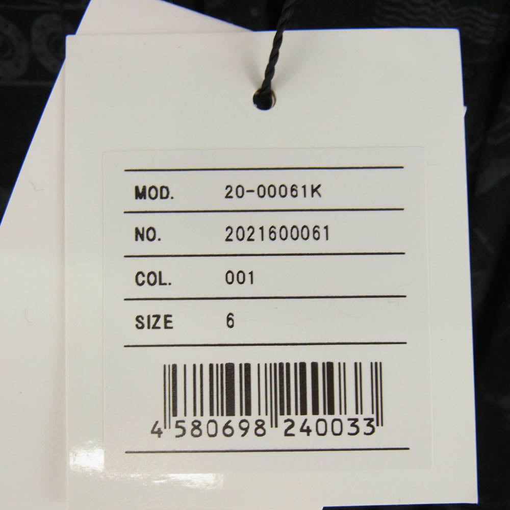 Sacai サカイ 20-00061K キッズモデル Dr.Woo ドクターウー ペイズリー総柄 ウール ジャケット ブラック系 6【新古品】【未使用】【中古】
