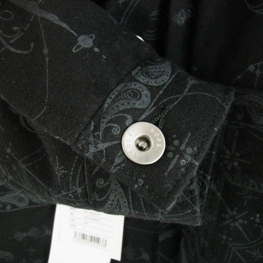 Sacai サカイ 20-00061K キッズモデル Dr.Woo ドクターウー ペイズリー総柄 ウール ジャケット ブラック系 6【新古品】【未使用】【中古】