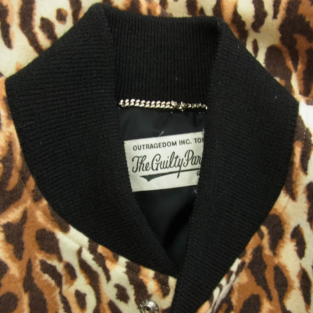 WACKO MARIA ワコマリア 22AW 22FW-WMO-BL12 LEOPARD VARSITY JACKET レオパード ファーヴァーシティ ジャケット ブルゾン マルチカラー系 S【美品】【中古】