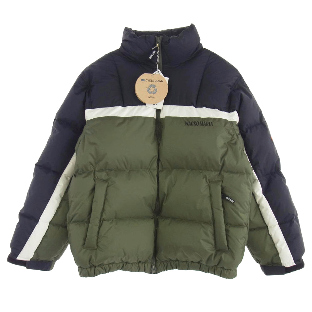 WACKO MARIA ワコマリア 24AW 24FW-WMO-NA01 × NANGA ナンガ SWITCHING DOWN JACKET TYPE-1 ダウン ジャケット グリーン系 M【極上美品】【中古】