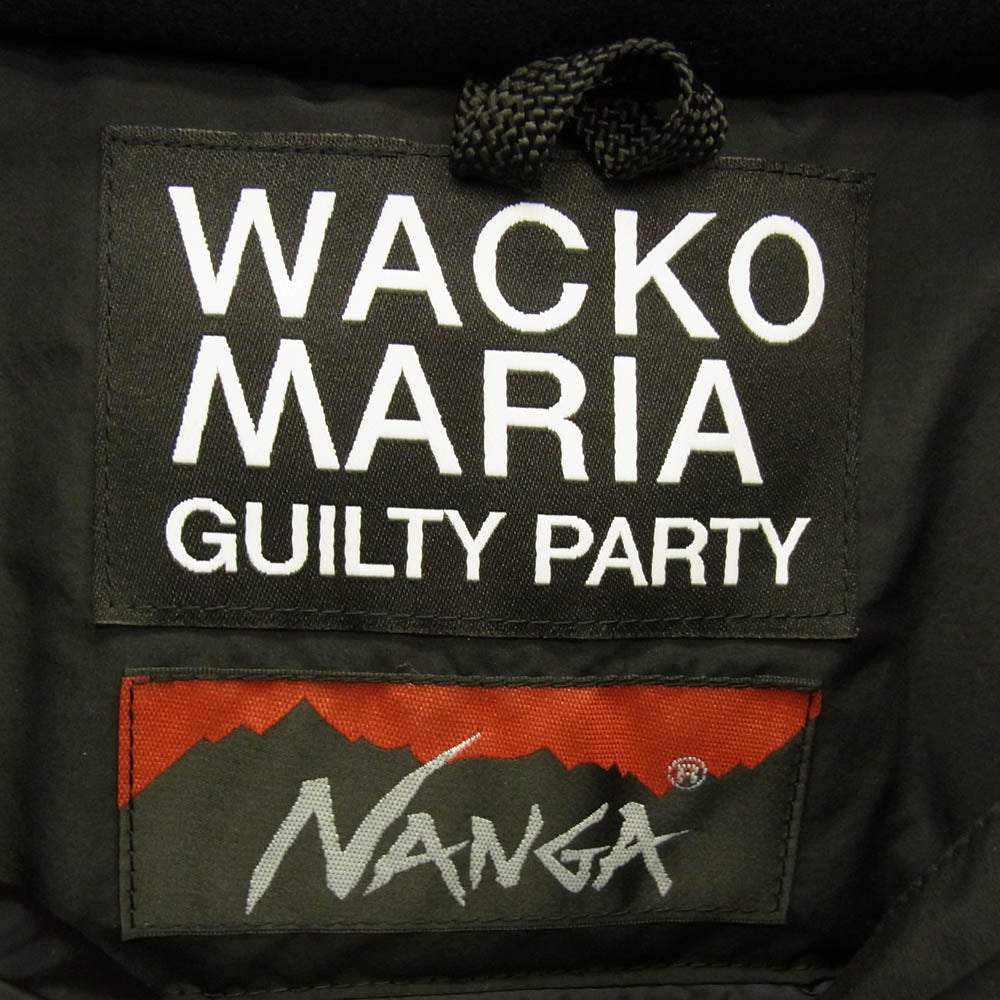 WACKO MARIA ワコマリア 23AW 23FW-WMO-NA01 × NANGA ナンガ MOUNTAIN BELAY COAT TYPE 1 マウンテンコート 中綿 ジャケット ブラック系 M【美品】【中古】