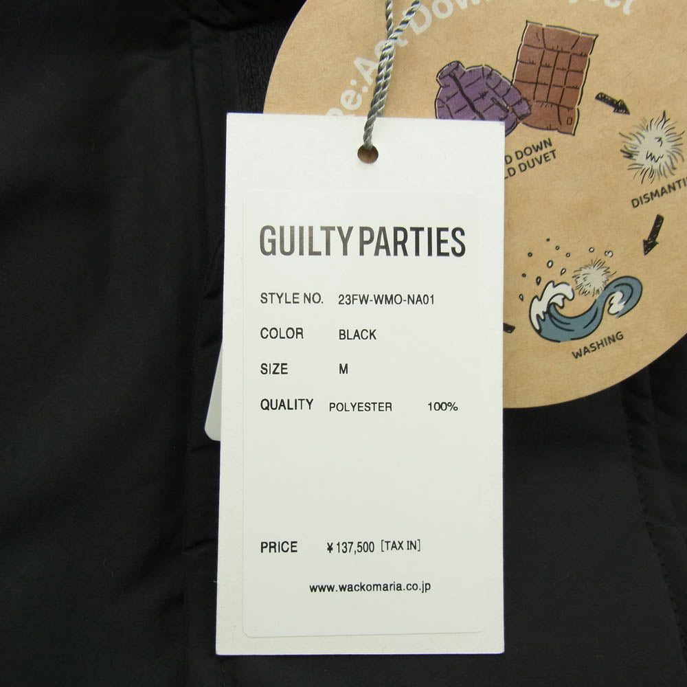 WACKO MARIA ワコマリア 23AW 23FW-WMO-NA01 × NANGA ナンガ MOUNTAIN BELAY COAT TYPE 1 マウンテンコート 中綿 ジャケット ブラック系 M【美品】【中古】