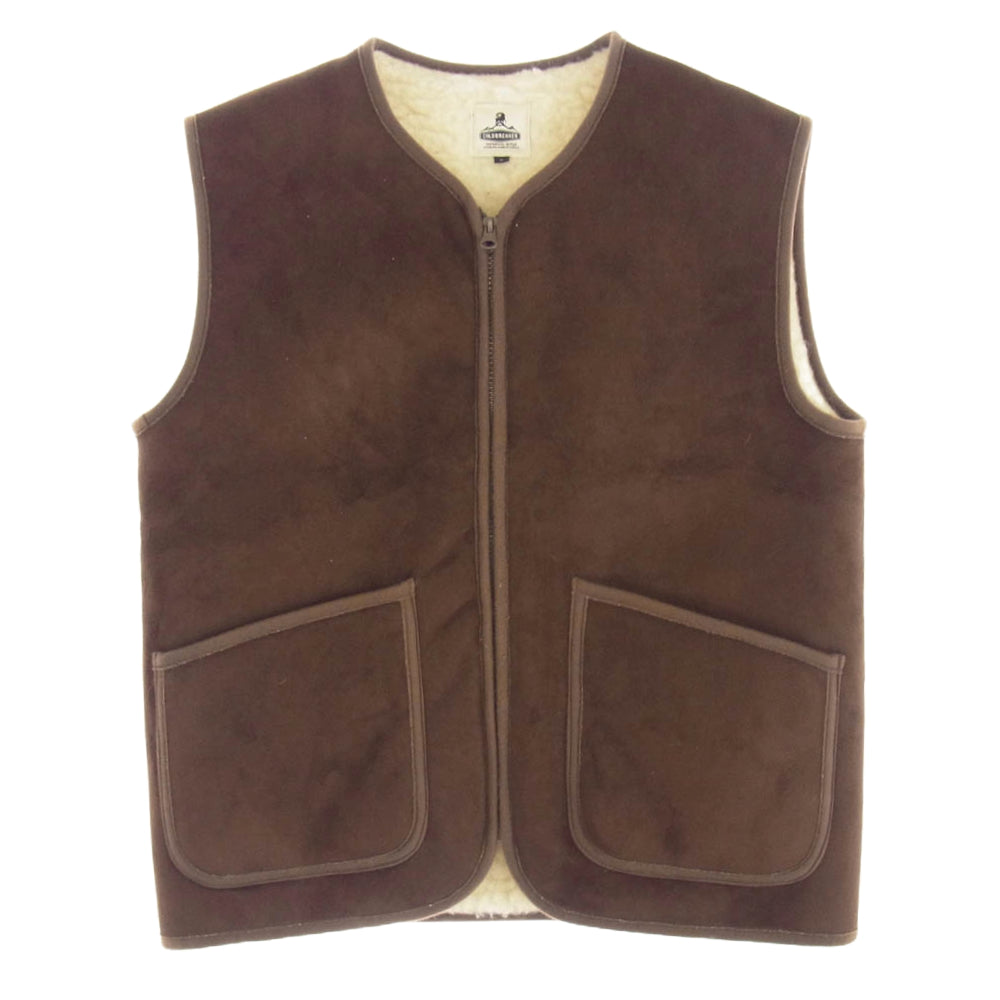 コールドブレーカー NO COLLAR VELOUR ZIP VEST ノーカラー ベロア ジップベスト ブラウン系 M【中古】