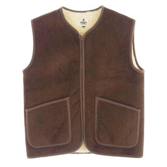 コールドブレーカー NO COLLAR VELOUR ZIP VEST ノーカラー ベロア ジップベスト ブラウン系 M【中古】