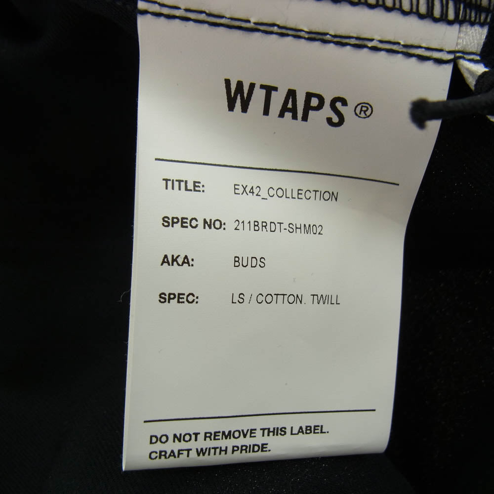 WTAPS ダブルタップス 21AW 21AW BUDS/LS/COTTON.SERGE 212BRDT-SHM02 バッツ ロングスリーブ シャツ ネイビー系 X02【中古】