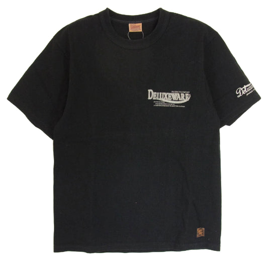 DELUXE デラックス ロゴプリント 半袖 Tシャツ ブラック系 S【中古】