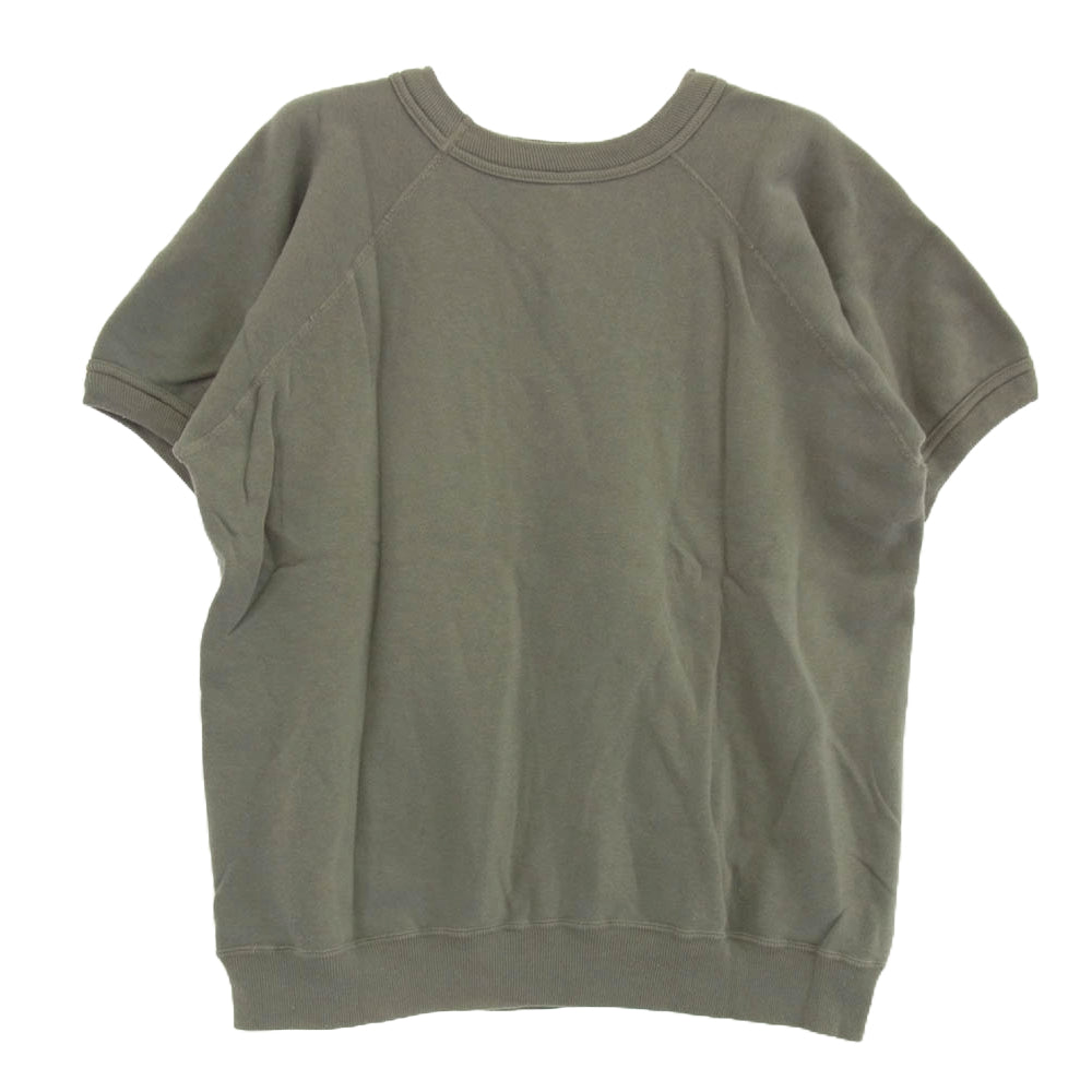 WAREHOUSE ウエアハウス Satans Cellar 染み込みプリント 半袖 クルーネック スウェット グレー系 レッド系 M 38-40【中古】