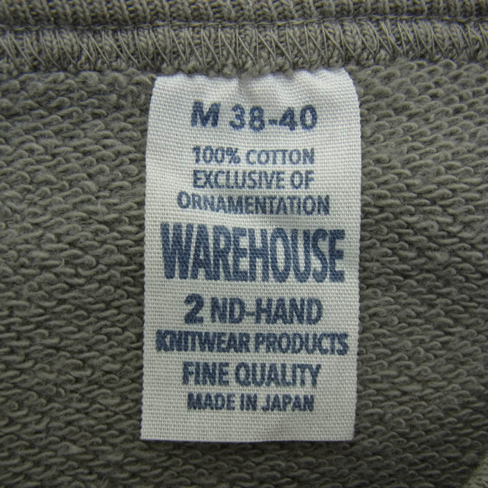 WAREHOUSE ウエアハウス Satans Cellar 染み込みプリント 半袖 クルーネック スウェット グレー系 レッド系 M 38-40【中古】