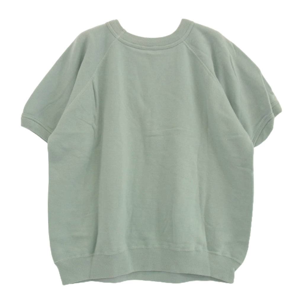 WAREHOUSE ウエアハウス HAPPY CAMP 染み込みプリント 半袖 クルーネック スウェット ライトグリーン系 M 38-40【中古】