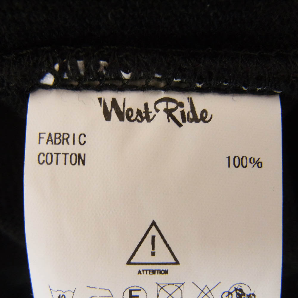 WESTRIDE ウエストライド アーム ボーダー クルーネック スウェット ブラック系 36【中古】