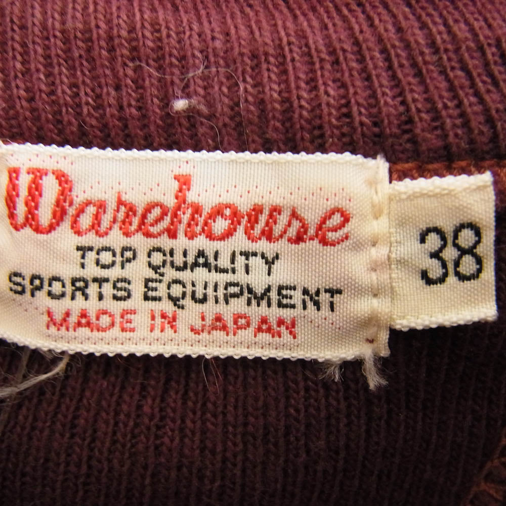 WAREHOUSE ウエアハウス IO3rd CATD フロッキー プリント 長袖 クルーネック スウェット エンジ系 38【中古】