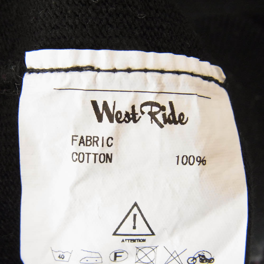 WESTRIDE ウエストライド ハイジップ プリント スウェット パーカー ブラック系 38【中古】