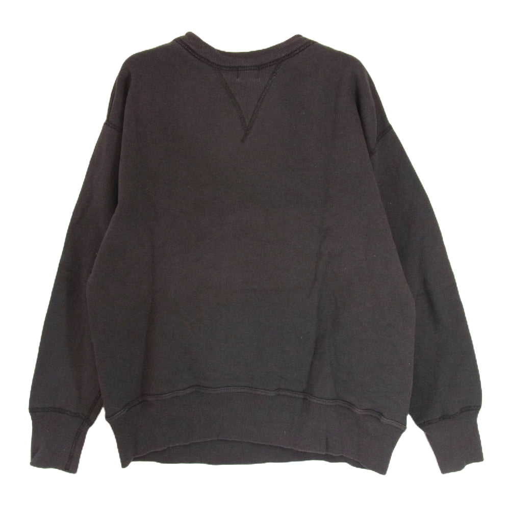 WAREHOUSE ウエアハウス TEXAS CITY フロッキー プリント 長袖 クルーネック スウェット ブラック系 38【中古】